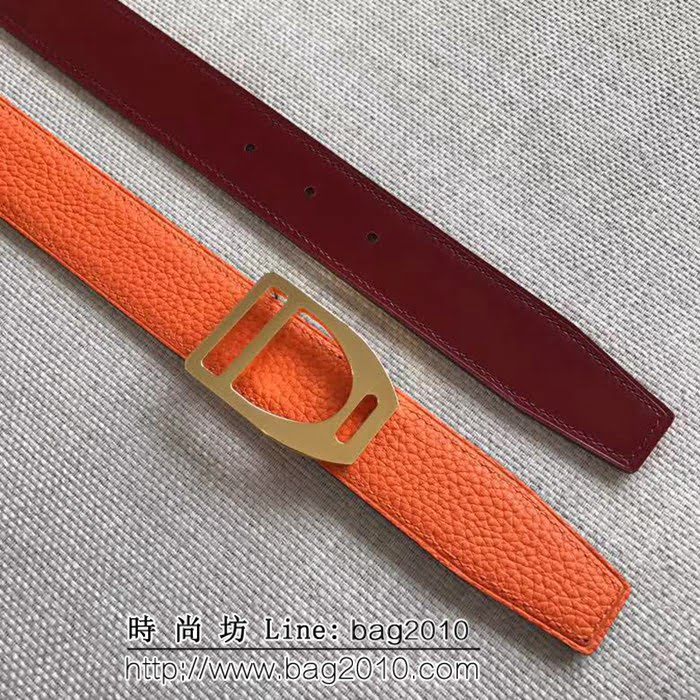 愛馬仕HERMES REVERSIBLE LEATHER STRA 官網同步 原版皮高端男士皮帶 HHG1541